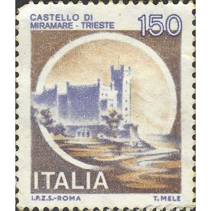 ITALY, Castello di Miramare Trieste, green 1980, 150Lire, #3