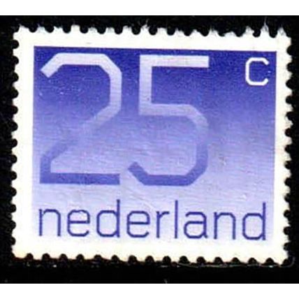 Netherlands 1976 Numeral 25c Used Stamp.