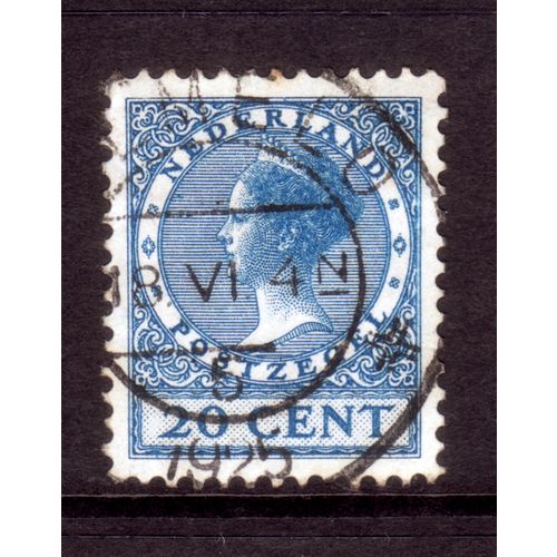 NETHERLANDS 1924 SG 322c 20c BLUE FINE USED #5