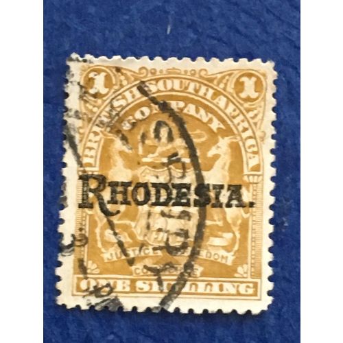British South Africa Rhodesia 1909 1s 1/- Deep Brownish Bistre Used SG107c stamp