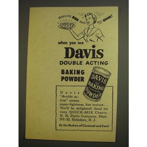 1955 Davis Baking Powder Ad - Biscuits Rise