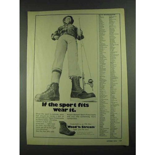 1972 Weinbrenner Wood N' Stream Boots Ad - Sport Fits