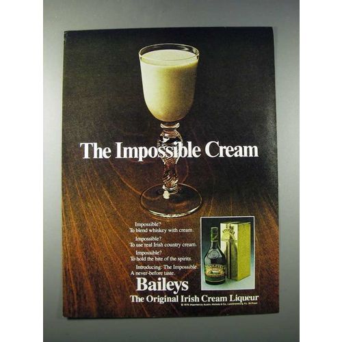 1980 Baileys Irish Cream Liqueur Ad - Impossible Cream
