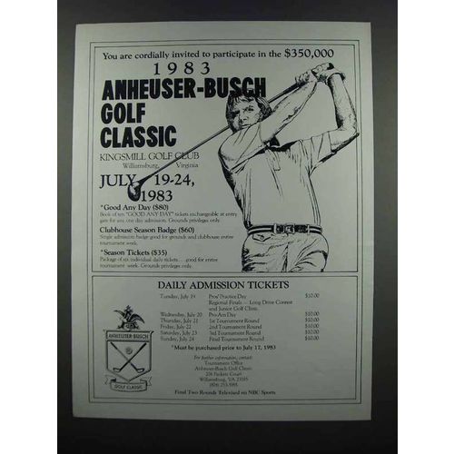 1983 Annheuser-Busch Golf Classic Ad - Participate