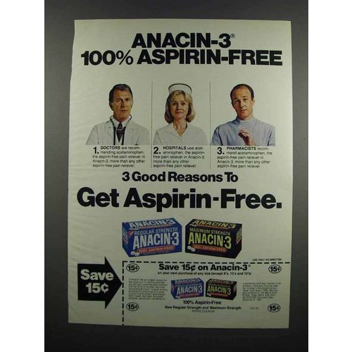 1983 Anacin-3 Medicine Ad - 100% Aspririn-Free