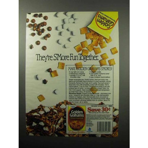 1987 General Mills Golden Grahams Cereal Ad - S'More