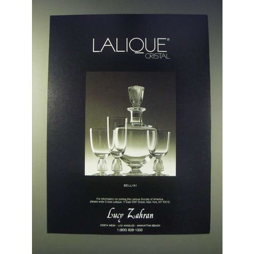 1989 Lalique Bellini Crystal Ad