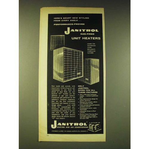 1960 Janitrol Gas-fired Unit heaters Ad - Here's smart new styling