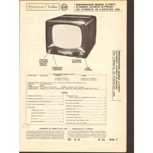 WESTINGHOUSE model H-79xT17 H-79xTU17 television Sams Photofact Manual