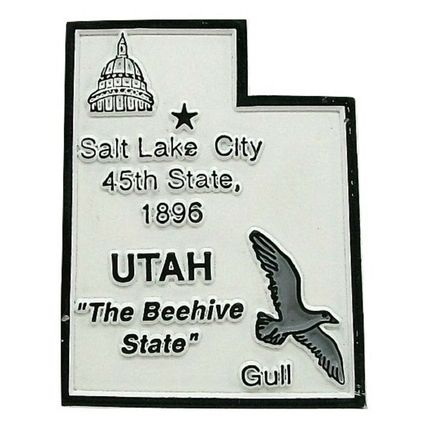 Classic Utah White Fridge Magnet