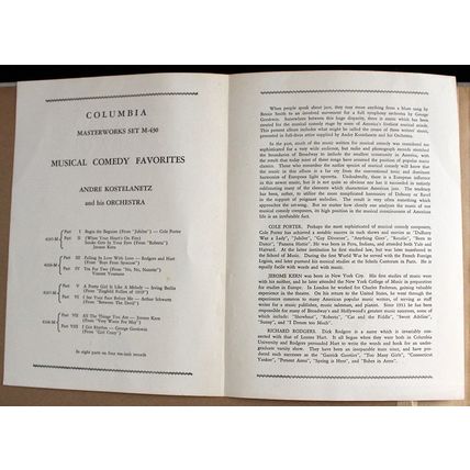 Columbia 78 Record Set M-430; "Musical Comedy Favorites #1" - Andre Kostelanetz