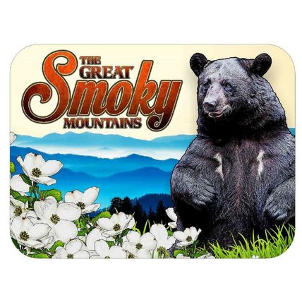 The Great Smoky Mountains Fridge Magnet with Standing Bear