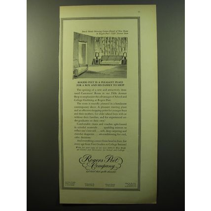 1950 Rogers Peet Fashion Ad - Rogers Peet is a pleasant place for a boy