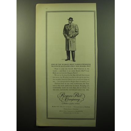 1950 Rogers Peet Scotch Mist Cheviot Overcoat Ad - One of world's most famous