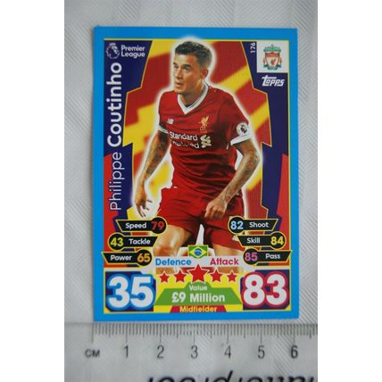 2017/18 Match Attax 176 Philippe Coutinho, Liverpool