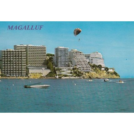 Balloon above Skyscrapers Vertigo Magalluf Spanish Postcard