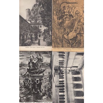 Subiaco Sacro Speco Gardens 4x Italian Religious Old Postcard s