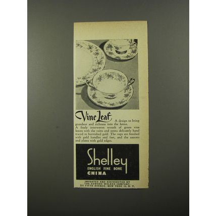 1954 Shelley Vine Leaf China Advertisement