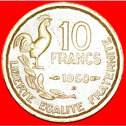 COCK (1950-1959): FRANCE ★ 10 FRANCS 1950B SCARCE!★LOW START★NO RESERVE