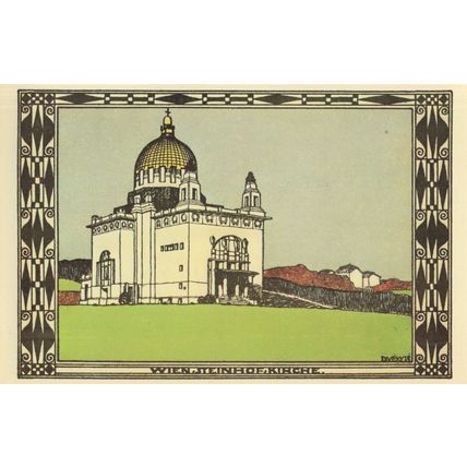 Steinhof Kirche Wien Austria Painting Postcard
