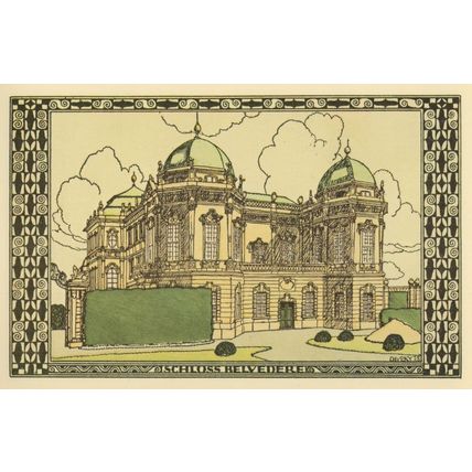 Belvedere Palace Schloss Wien Austria Painting Postcard