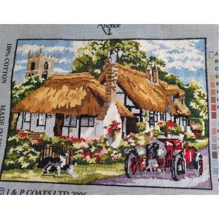 A lovely finished traditional Anchor Tapestry-The Village of Welford.