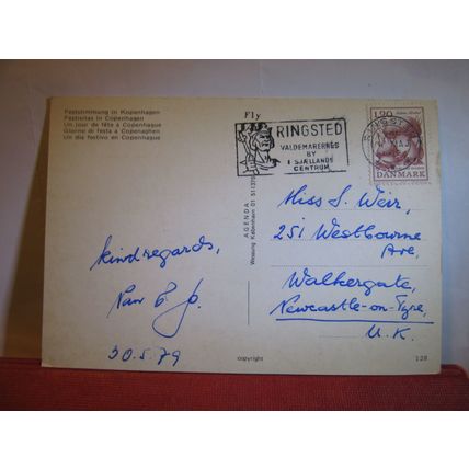 multiview, FESTIVALS IN COPENHAGEN, DENMARK. used postcard 1979 postmark #
