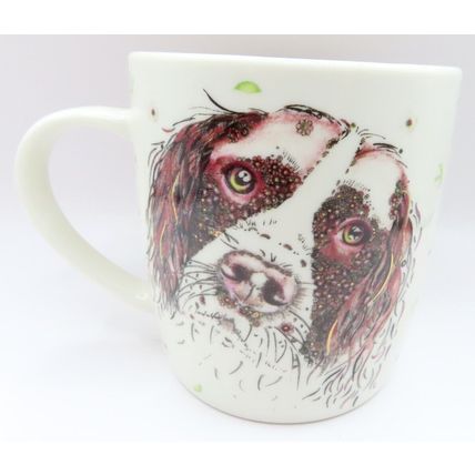 Brown & White Spaniel Dog Mug Fine China 9.5 CM Gift Drink Beverage Ceramic