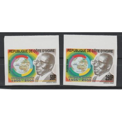 Côte d'Ivoire 2006 IMPERF ND Leopold Sedar Senghor Sénégal President MNH**