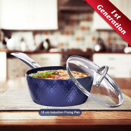 3D Sets Non Stick 3 Pieces Blue Diamond Cookware Less Oil