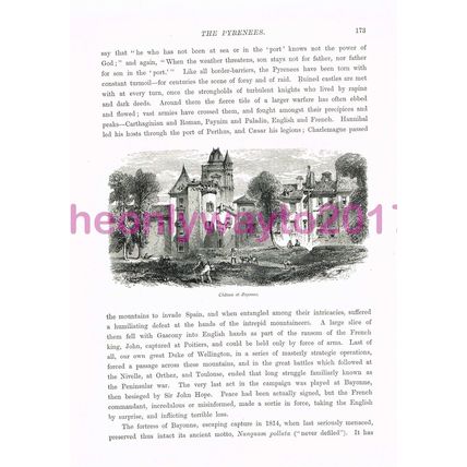 Chateau at Bayonne, France, Book Illustration (Print), c1875