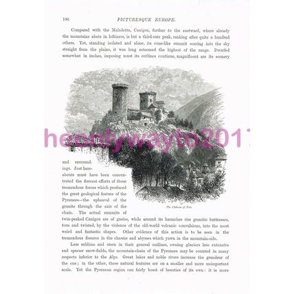Chateau of Foix, France, Book Illustration (Print), c1875
