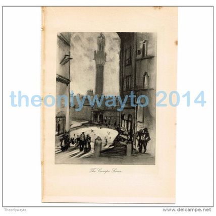 SIENA, THE CAMPO, ITALY, BOOK ILLUSTRATION/PRINT, 1904