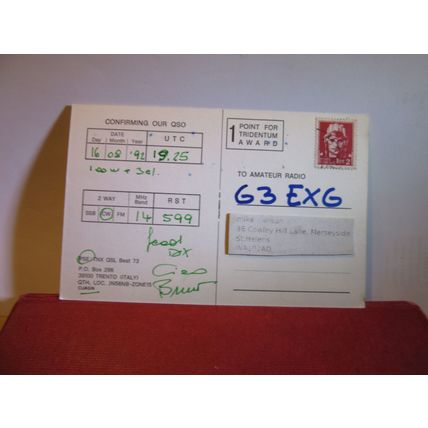 QSL card TRENTO, ITALY 1992 =