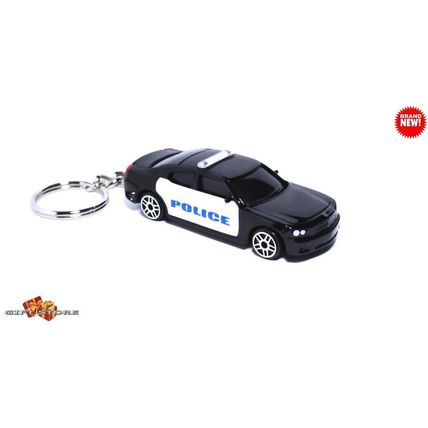 KEYCHAIN BLACK/WHITE LIKE LA POLICE PATROL DODGE CHARGER CUSTOM GREAT GIFT