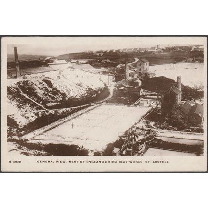 West of England China Clay Works, St Austell, Cornwall, c.1910 - WH Smith RPPC