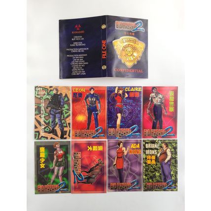 BIOHAZARD 2 Collectible Cards (8pcs) & Card Album -HK Comic Capcom Resident Evil