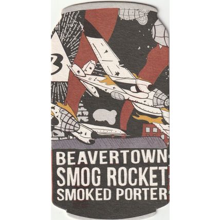BEER MAT - BEAVERTOWN BREWERY - SMOG ROCKET SMOKED PORTER -(Cat No 028) - (2015)