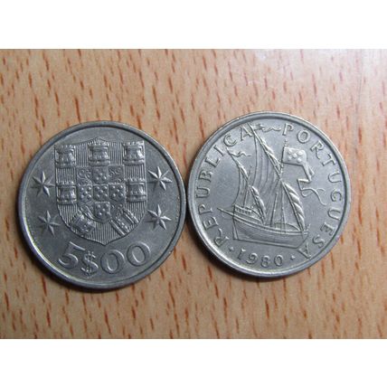 Portugal 1980 $5 Escudos Coin