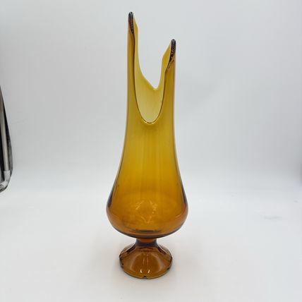 MCM LE Smith Swung Amber 15” Art Glass Vase