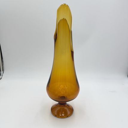 MCM LE Smith Swung Amber 15” Art Glass Vase