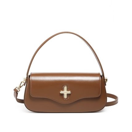 Genuine Leather Women Top Handle Shoulder Purses and Handbags Brown