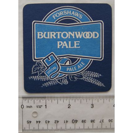 vintage Beer Mat - Forshaws Burtonwood - Pale & Brown Ale