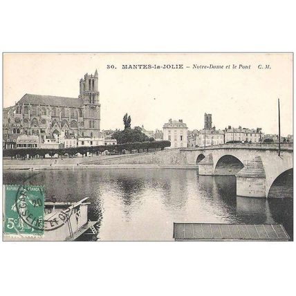 78 - MANTES - notre dame et le pont