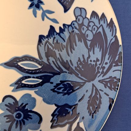 Lot 4 Royal Norfolk BLUE FLORALSalad/Dessert PLATES 10 1/2" Flowers Stoneware