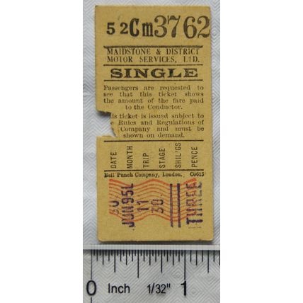 Vintage: Maidstone & District Motor Services ticket