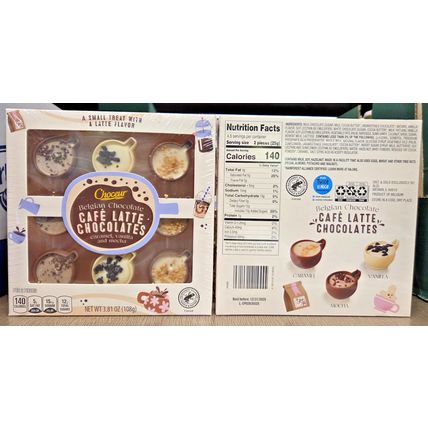 Choceur Belgian Café Latte Chocolates Caramel Vanilla Mocha 3.81oz 108g (2 Bags)