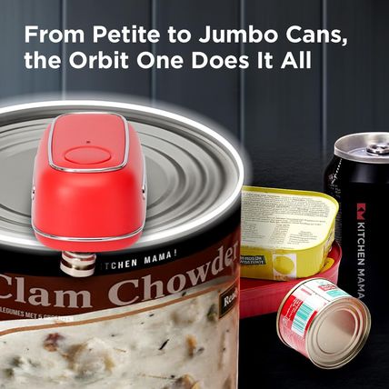 Kitchen Mama Orbit One Rechargeable Can Opener: Hands-Free, USB-C Charging, Auto
