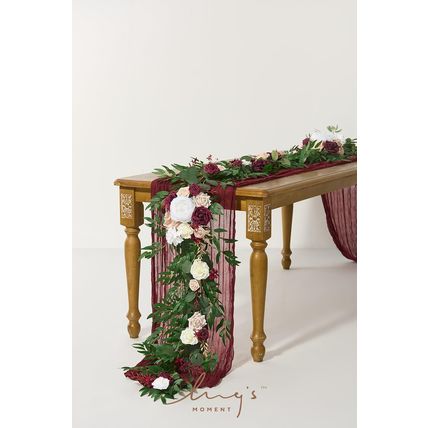 Ling'S Moment Flower Garland - 6FT Eucalyptus & Rose - Sweetheart Table Decor fo