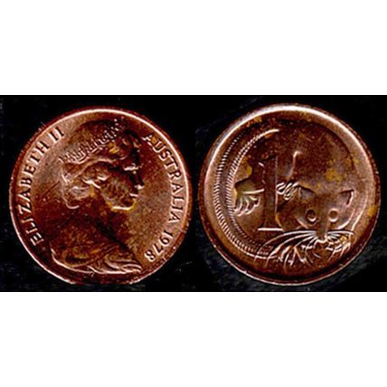 Australia One Cent 1978 Used Coin Possum Queen Elizabeth II 1c QE II